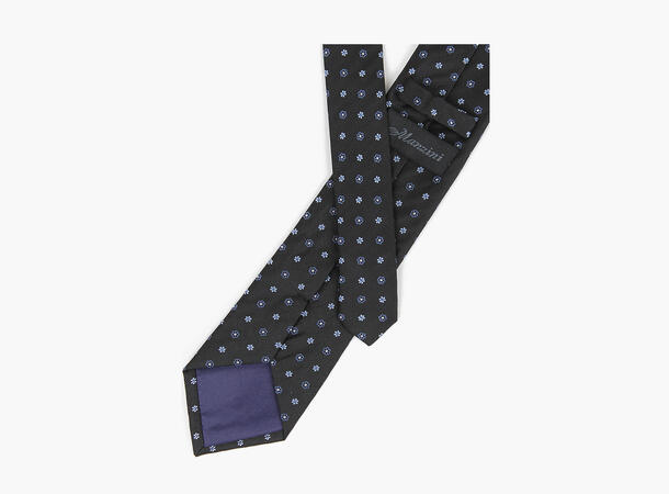 MANZINI 100% silk tie 7,6 cm width 09 Black 