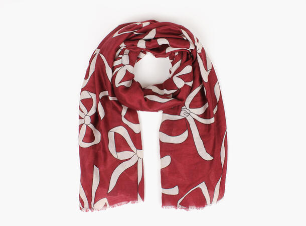 MANZINI Bow Scarf 49 Burgundy 