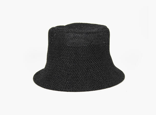 MANZINI Bøttehatt i Stråimitasjon 09 Black 