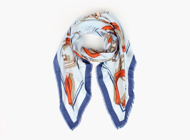 MANZINI Chain Scarf 130 x 130 cm 75 Blue 