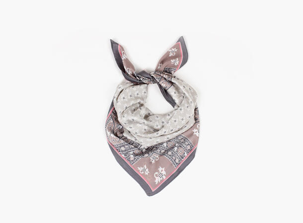MANZINI Flower Border Scarf 70 x 70 cm 06 Grey 