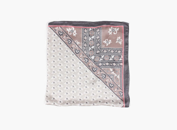 MANZINI Flower Border Scarf 70 x 70 cm 06 Grey 