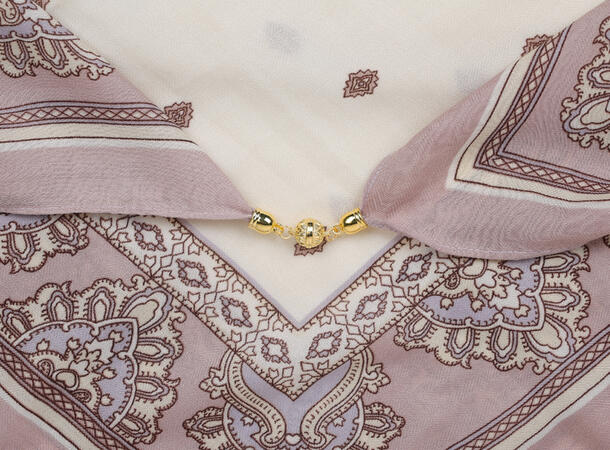 MANZINI Herringboneskjerf 70x70 cm Lys Rosa 51 