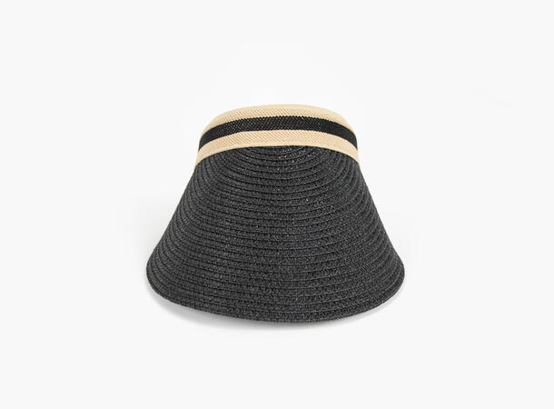 MANZINI Klassisk Solbrem med Stripe 09 Black 