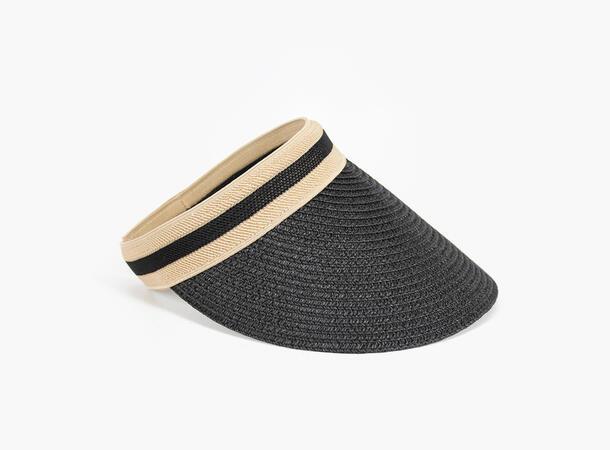 MANZINI Klassisk Solbrem med Stripe 09 Black 