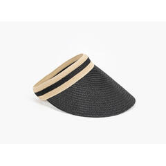 MANZINI Klassisk Solbrem med Stripe 09 Black