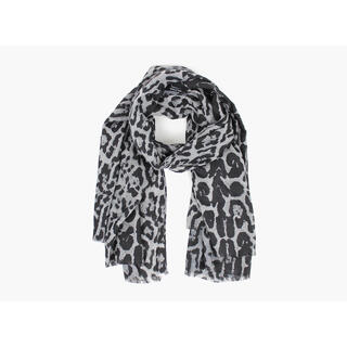 MANZINI Leopard Scarf 07 Dark grey