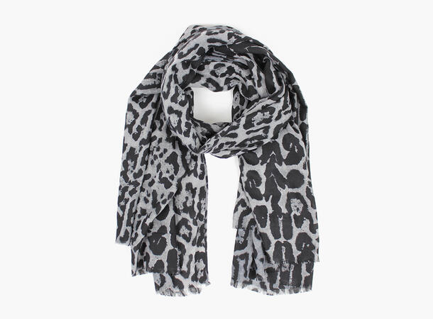 MANZINI Leopard Scarf 07 Dark grey 