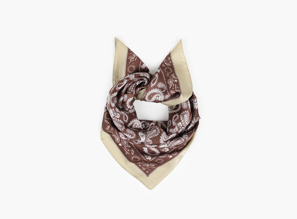 MANZINI Liten Paisley Skjerf 70 x 70 cm Mørk brun 19 