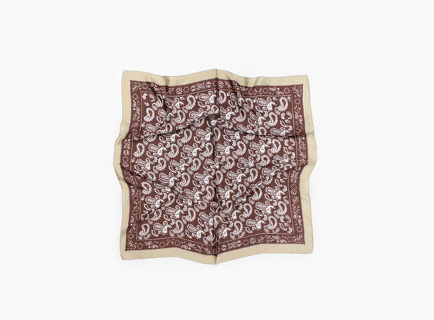 MANZINI Liten Paisley Skjerf 70 x 70 cm Mørk brun 19 