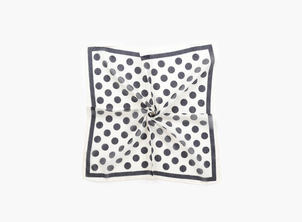 MANZINI Skjerf Polkadott 55 x 55 cm Hvit 01 