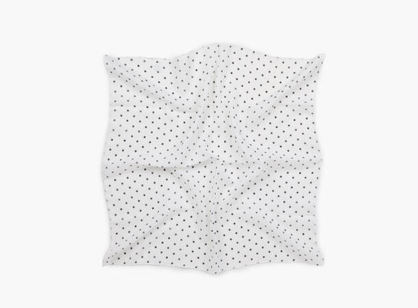 MANZINI Skjerf med Polkadot 55x55 cm Hvit 01 