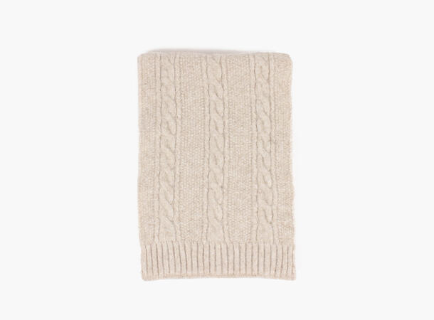 MANZINI Strikket Skjerf i Ullmix Beige 15 