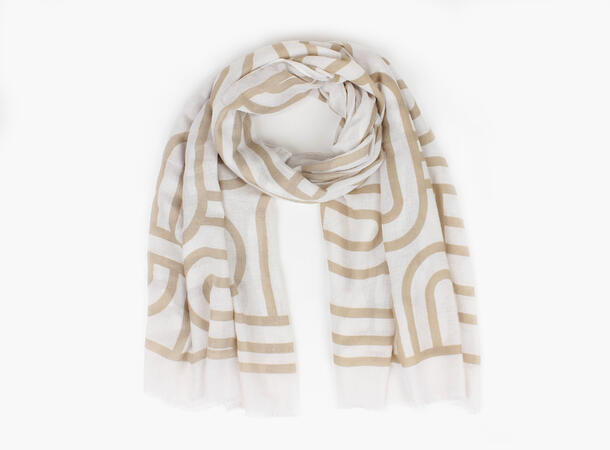 MANZINI Swirl Scarf 15 Beige 