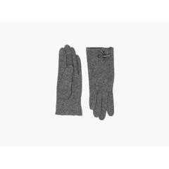 MANZINI Touch Gloves Leather Bow 08 Charcoal