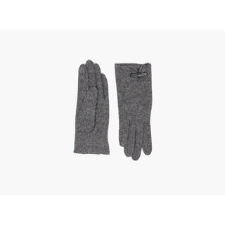 MANZINI Touch Gloves Leather Bow 08 Charcoal