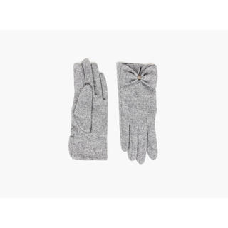 MANZINI Touch Gloves With Bow 05 Greymelange