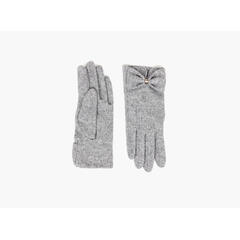 MANZINI Touch Gloves With Bow 05 Greymelange
