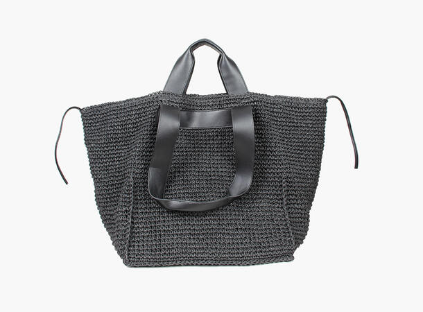 MONTECRISTO Large Straw Bag 09 Black 