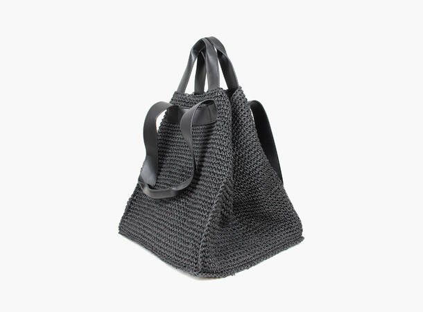 MONTECRISTO Large Straw Bag 09 Black 