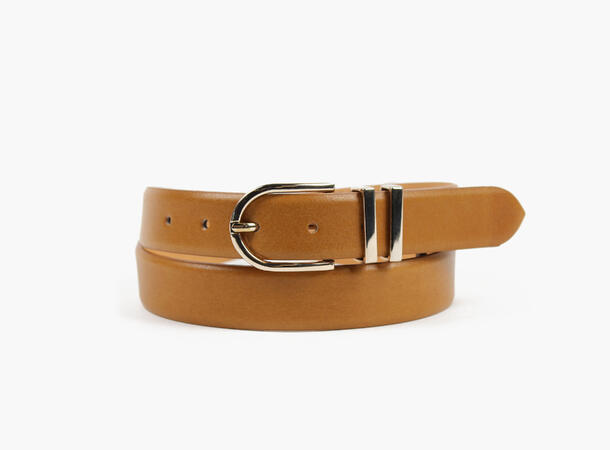 MONTECRISTO Skinnbelte med Gullspenne 17 Camel 90 cm 
