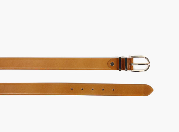 MONTECRISTO Skinnbelte med Gullspenne 17 Camel 90 cm 