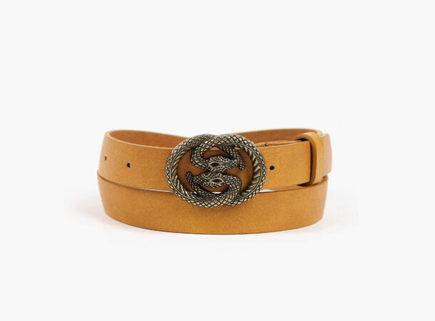 Manzini belt with snakebuckle 29 Dk yellow 