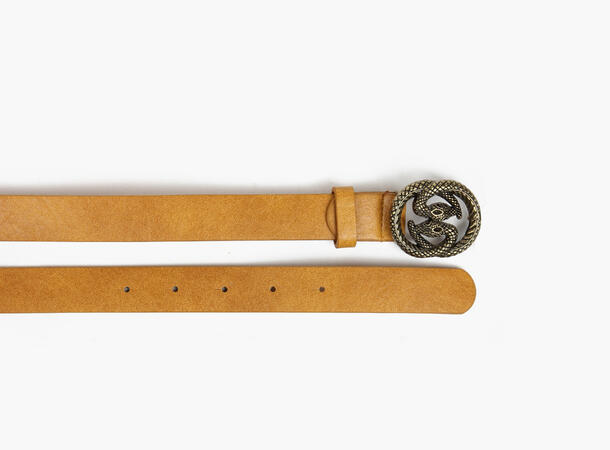 Manzini belt with snakebuckle 29 Dk yellow 