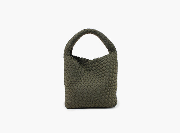 NOHR Annabel Neoprene Bucket Bag Small Mørk olivengrønn 89 