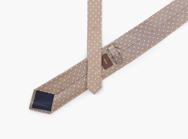 NOHR Carlos Polkadot Silk Tie Beige 15 