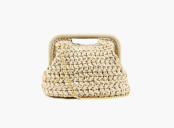 NOHR Emma Straw Clutch Sand 13 