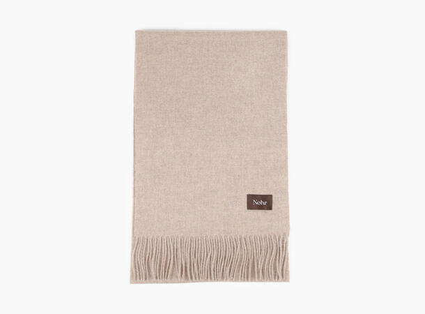NOHR Ensfarget Lammeullsskjerf Beige 15 