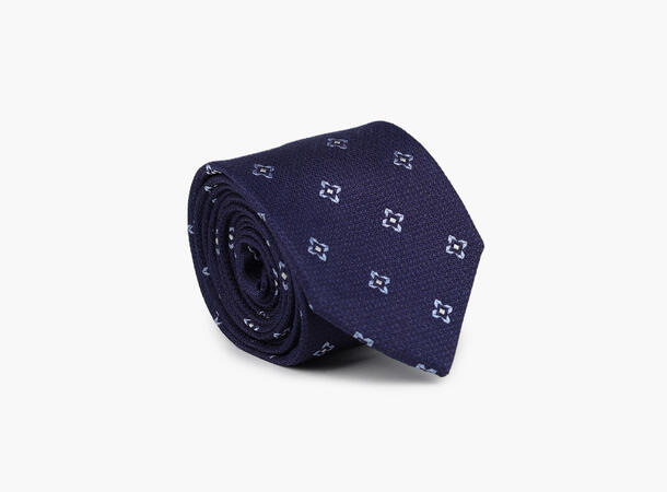 NOHR Geir Linen Silk Tie Marine blå 79 
