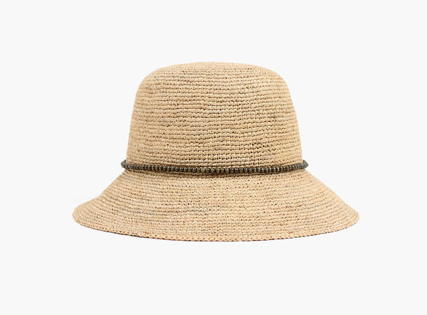 NOHR Ida Hatt med Brune Perler Sand 13 