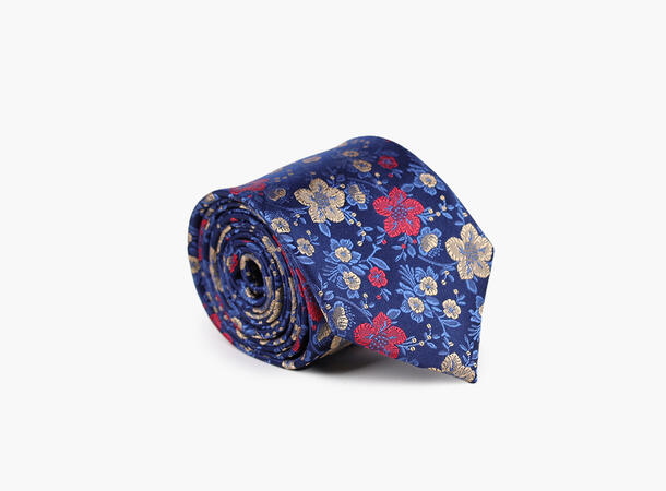 NOHR Liam Silk Tie 7,6 cm Marine blå 79 