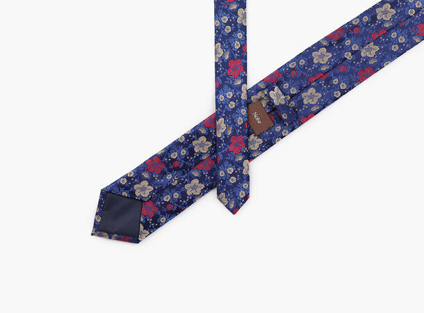 NOHR Liam Silk Tie 7,6 cm Marine blå 79 