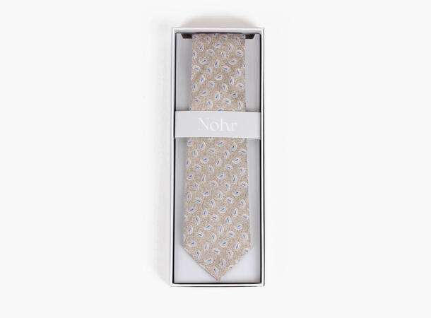 NOHR Silkeslips Nick Beige Blå Mønster 15 Beige 