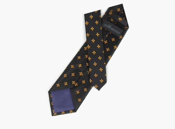 MANZINI 100% silk tie 7,6 cm width 09 Black 