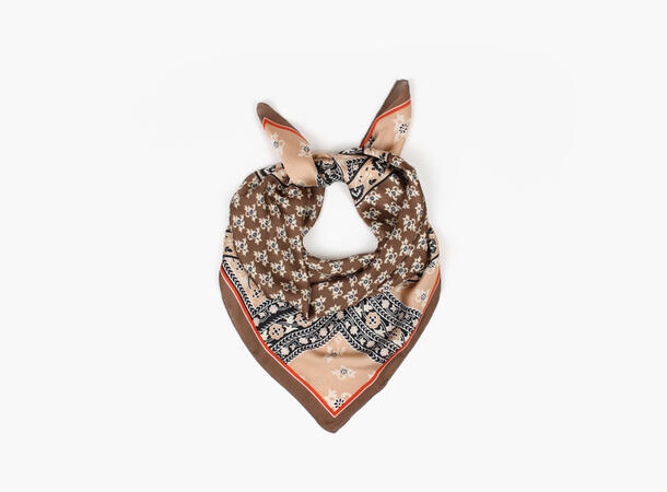MANZINI Flower Border Scarf 70 x 70 cm 19 Brown 
