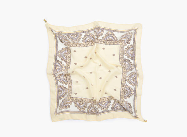 MANZINI Herringboneskjerf 70x70 cm Lys gul 21 