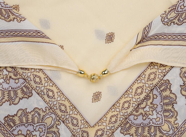 MANZINI Herringboneskjerf 70x70 cm Lys gul 21 