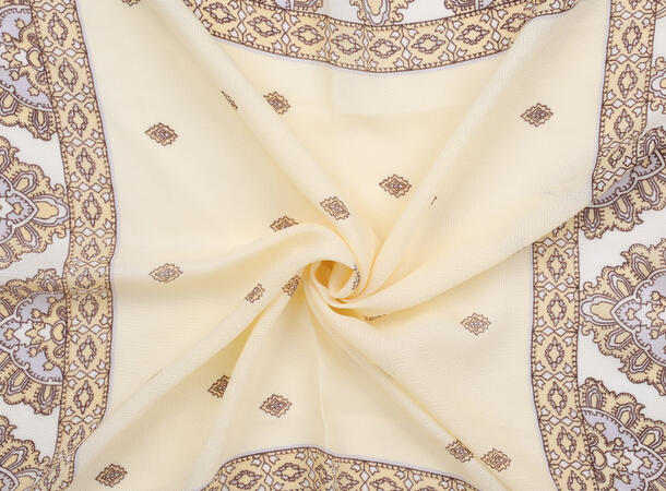 MANZINI Herringboneskjerf 70x70 cm Lys gul 21 