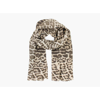 MANZINI Leopard Scarf 15 Beige