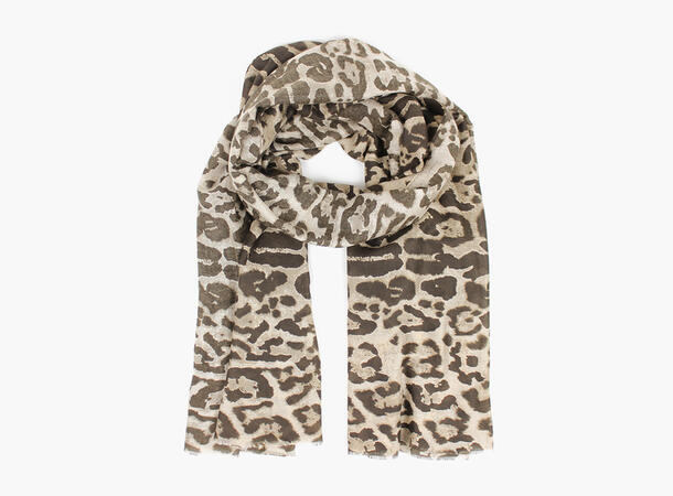 MANZINI Leopard Scarf 15 Beige 