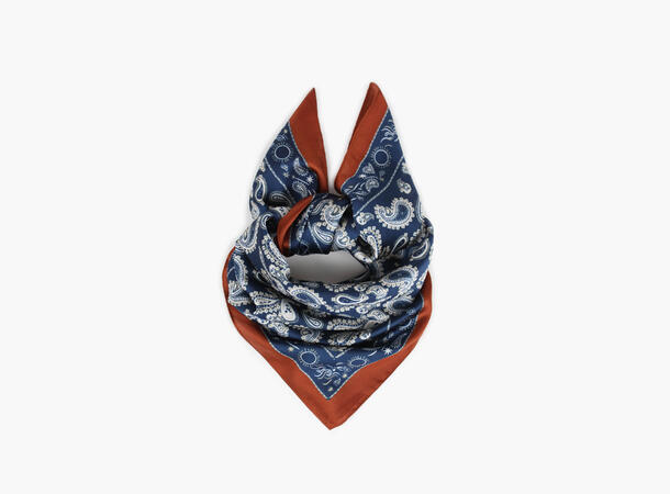 MANZINI Liten Paisley Skjerf 70 x 70 cm Marine blå 79 