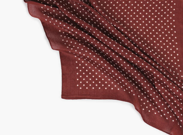 MANZINI Polkadot Skjerf 70 x 70 cm Burgund 49 