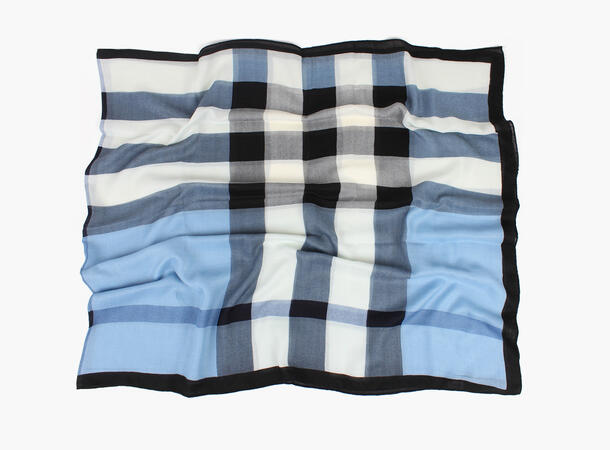 MANZINI Ruter Skjerf 85 x 180 cm Blå 75 