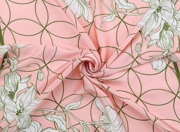 MANZINI Satengskjerf med Mønster Lys Rosa 51 