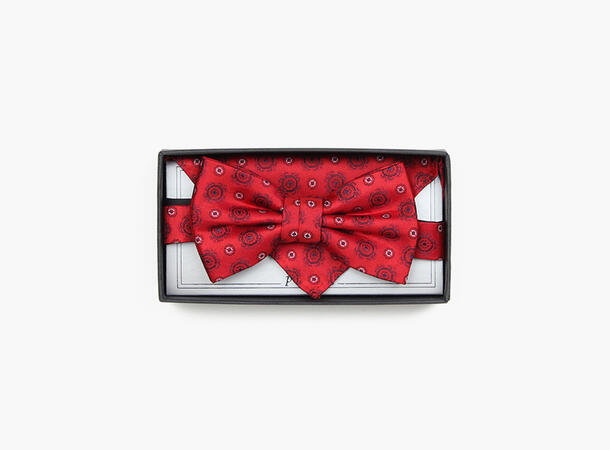 MANZINI Silk Bowtie w/ Handky 45 Red 