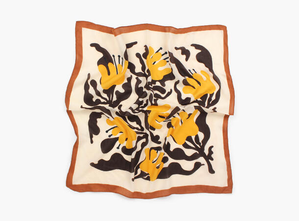 MANZINI Skjerf i Herringbone 70 x 70 cm Beige 15 